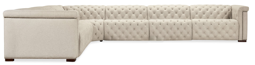 Savion Deux 6 Seat Sectional with Four Power Recliners and Seven Power Headrests