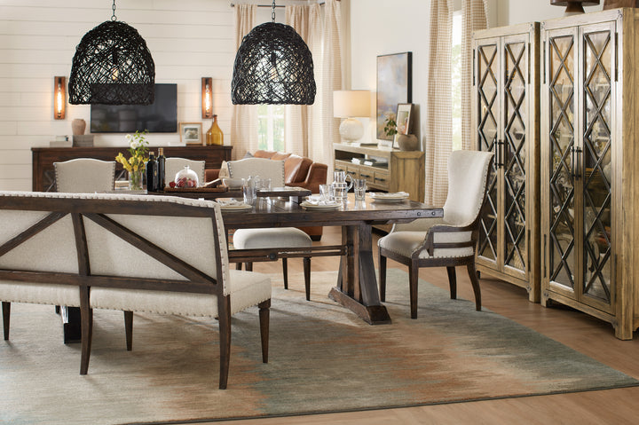 Roslyn County Trestle Dining Table w/2 21in leaves