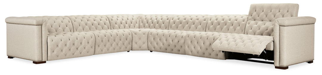 Savion Deux 6 Seat Sectional with Four Power Recliners and Seven Power Headrests