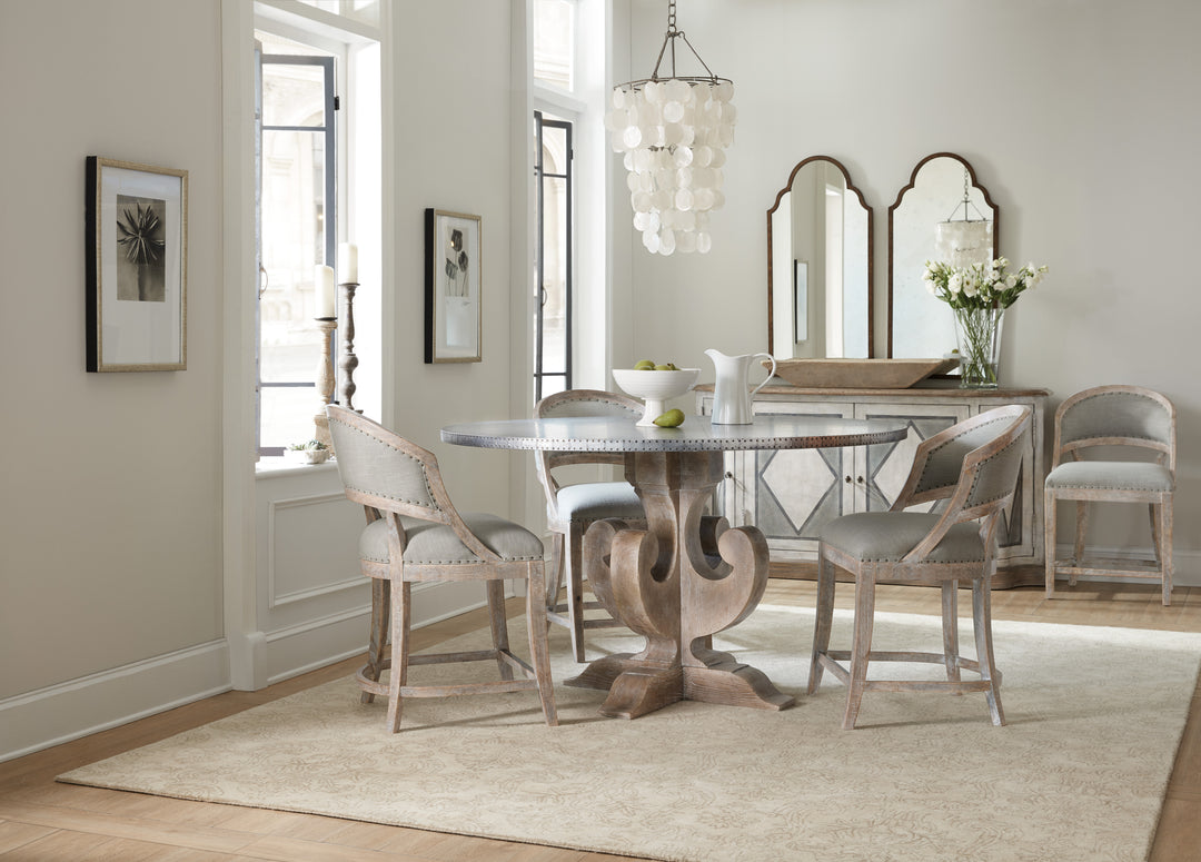 Boheme Ascension 60in Zinc Round Dining Table