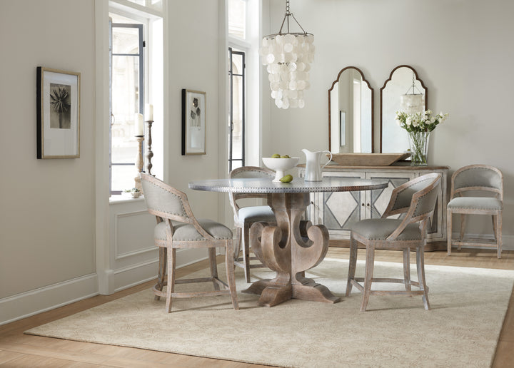 Boheme Ascension 60in Zinc Round Dining Table