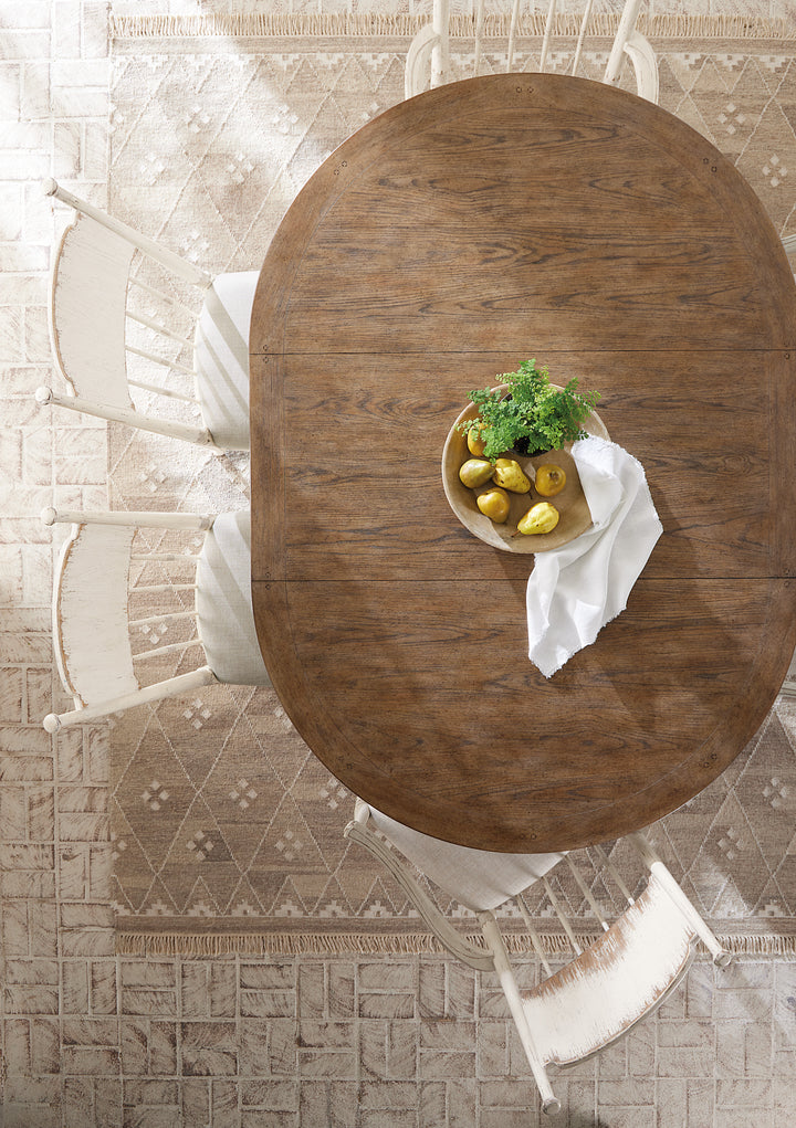 Americana Round Pedestal Dining Table with 1-22in Leaf