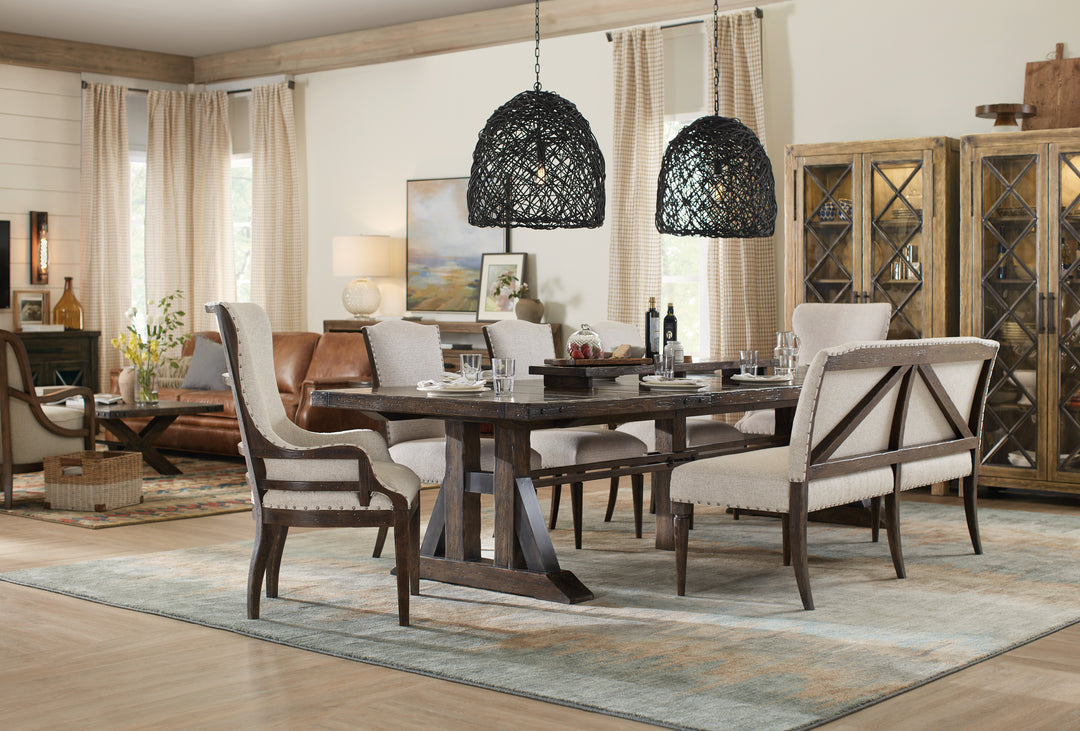 Roslyn County Trestle Dining Table w/2 21in leaves