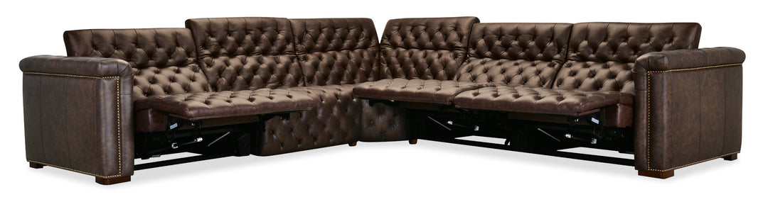 Savion Deux 5 Seat Sectional with Three Power Recliners and Six Power Headrests