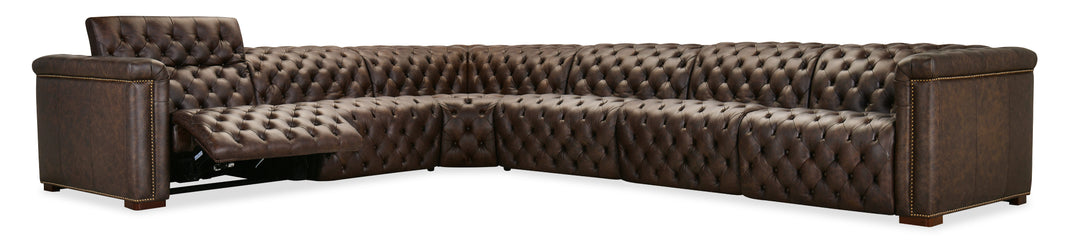 Savion Deux 6 Seat Sectional with Four Power Recliners and Seven Power Headrests