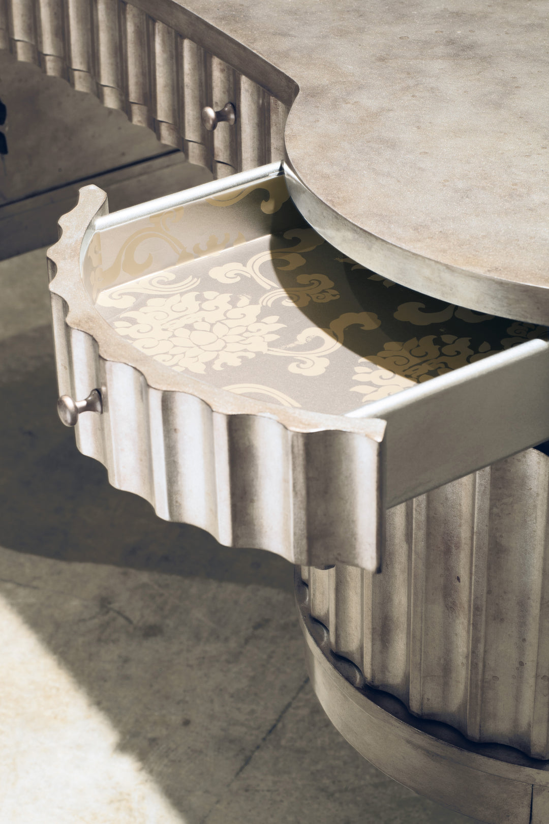 Melange Fluted Kidney Desk