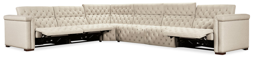 Savion Deux 6 Seat Sectional with Four Power Recliners and Seven Power Headrests
