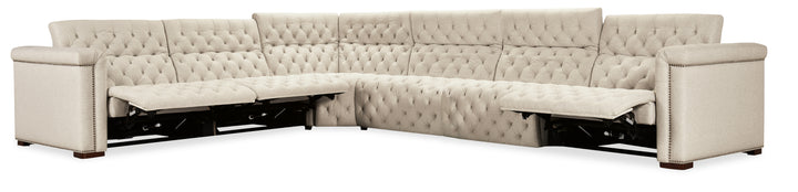 Savion Deux 6 Seat Sectional with Four Power Recliners and Seven Power Headrests