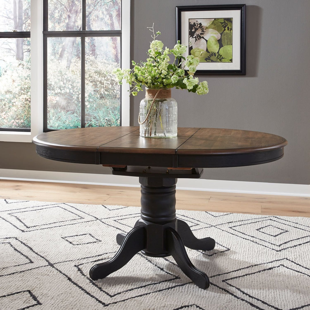 Carolina Crossing Oval Pedestal Table Base- Black