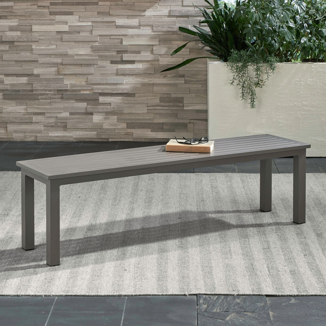 Plantation Key Outdoor Dining Bench - Granite