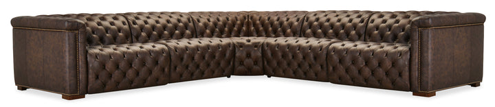 Savion Deux 5 Seat Sectional with Three Power Recliners and Six Power Headrests