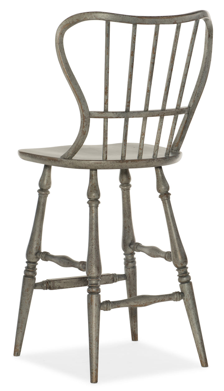Ciao Bella Spindle Back Bar Stool-Speckled Gray