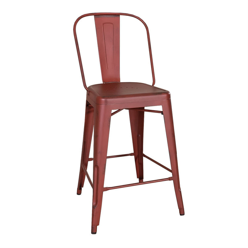 Vintage Series Bow Back Counter Chair - Red