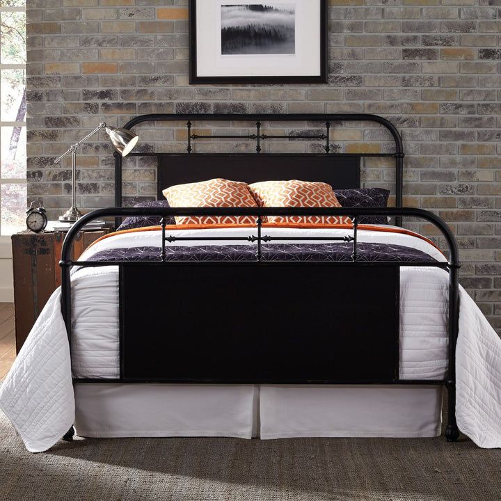 Vintage Series King Metal Bed - Black