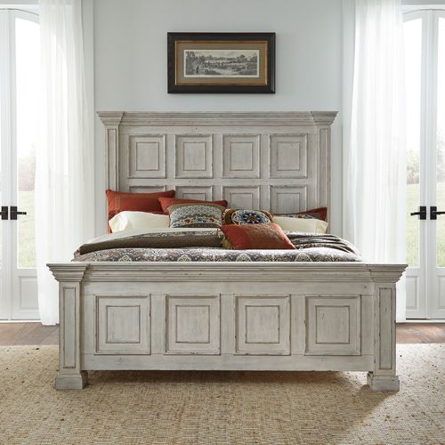Big Valley King Panel Bed- White