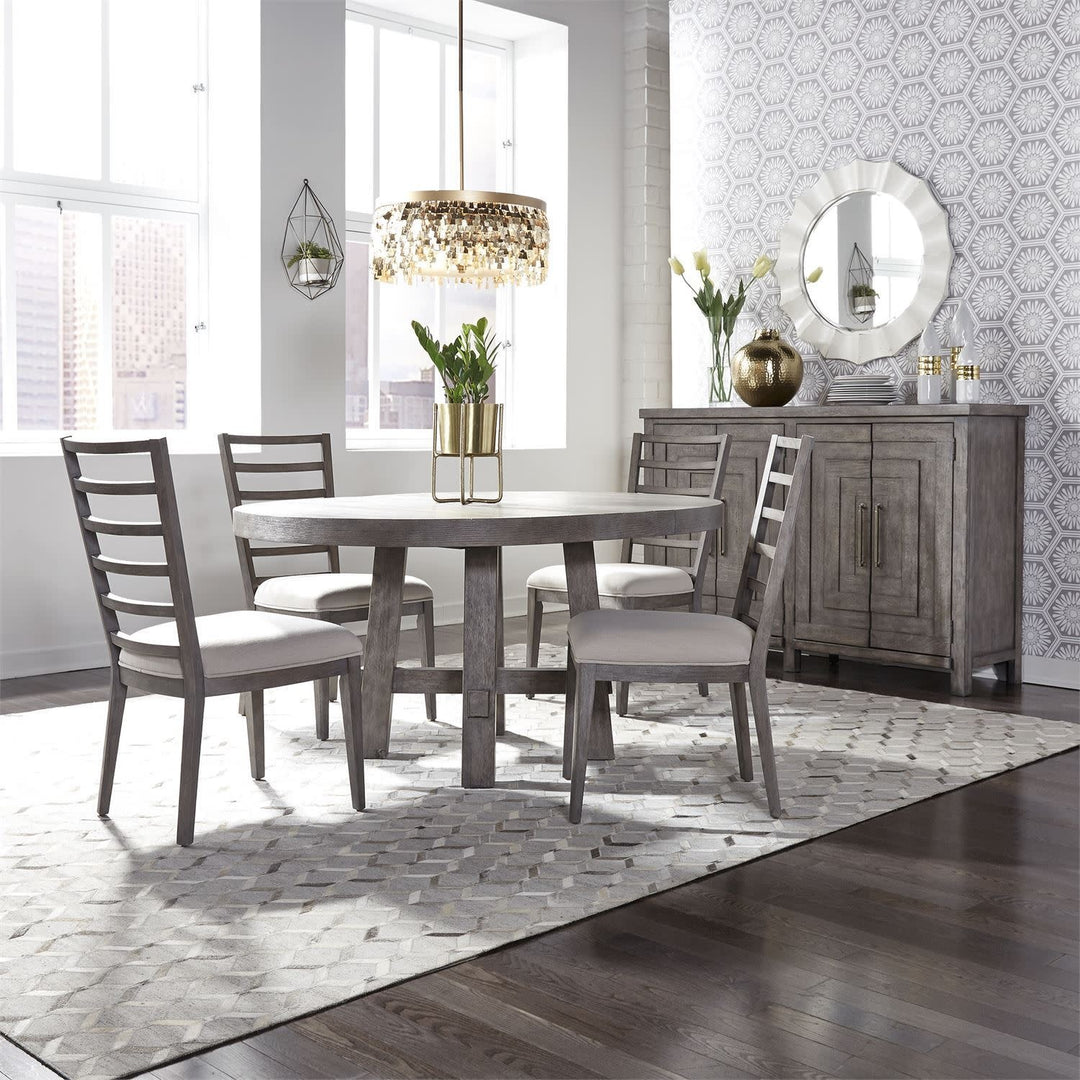 Modern Farmhouse 5 Piece Round Table Set