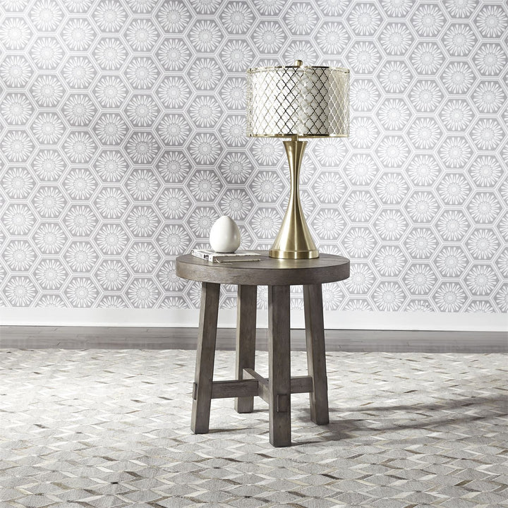 Modern Farmhouse Splay Leg Round End Table