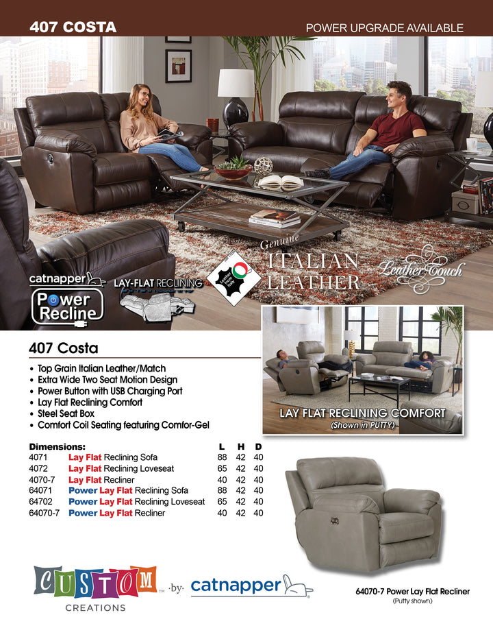 Costa Power Reclining Sofa