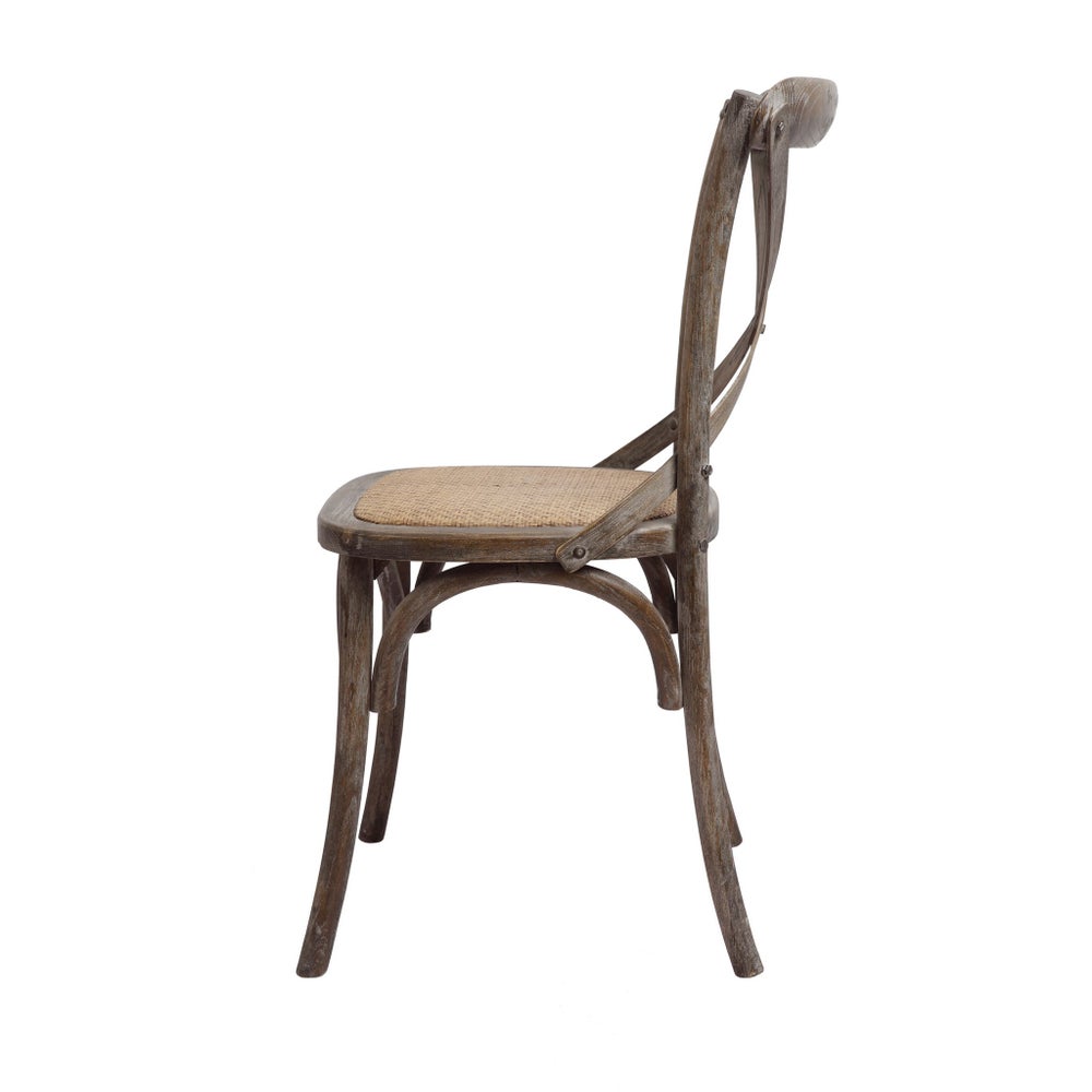 Brody X-Back Side Chair (Brown Wash)