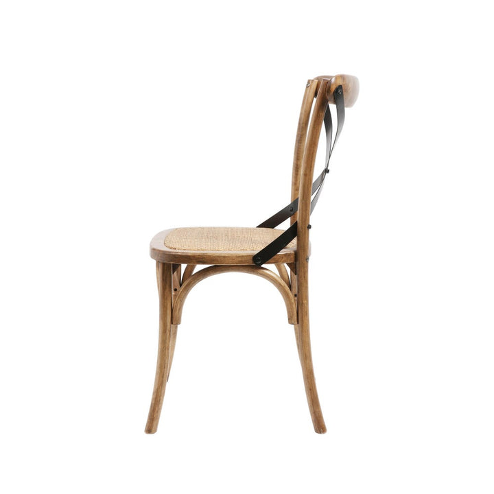 Brody X-Back Side Chair (Medium Brown)