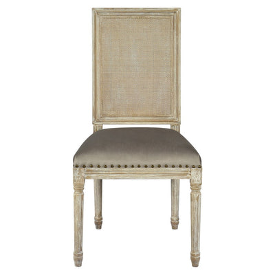 Square Maxwell Side Chair W/ Cane(Cottage White w/ Chantel Ash)
