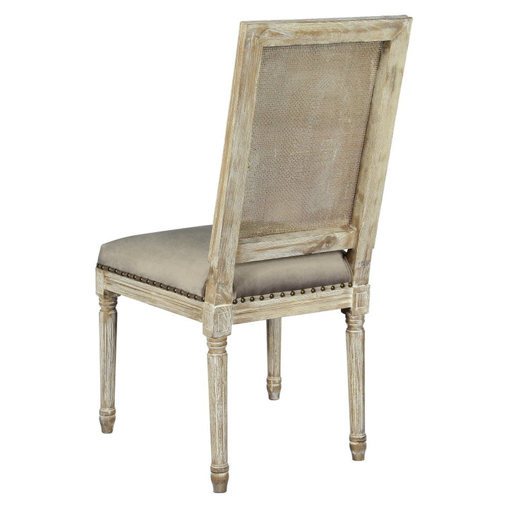 Square Maxwell Side Chair W/ Cane(Cottage White w/ Chantel Ash)