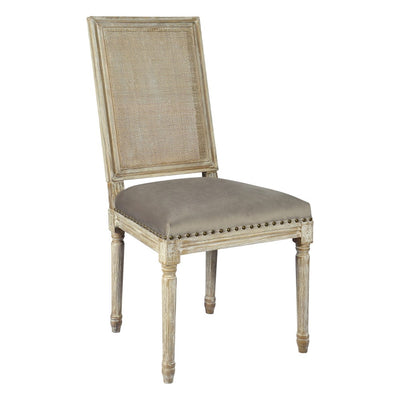Square Maxwell Side Chair W/ Cane(Cottage White w/ Chantel Ash)