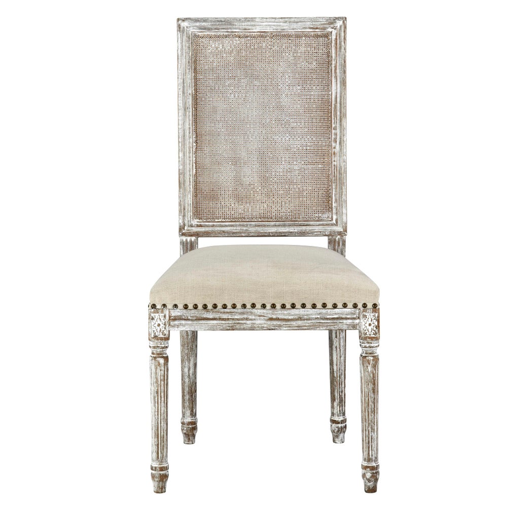 Square Maxwell Side Chair (Cottage White w/ Putty)