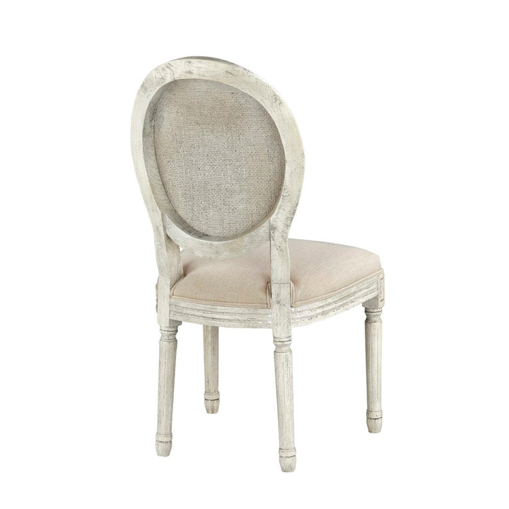 Round Mesh Back Maxwell Cottage White Side Chair (Putty)