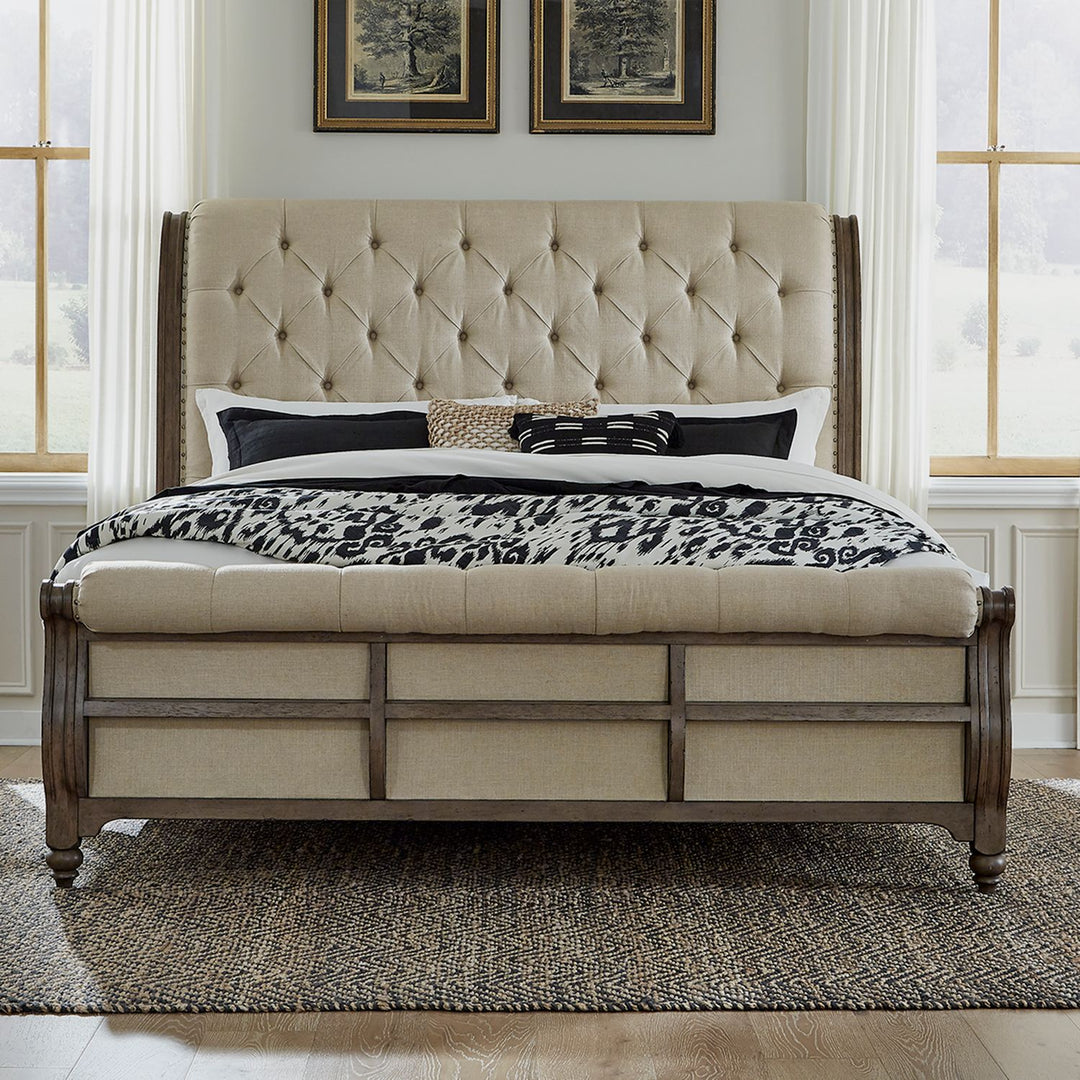Americana Farmhouse King Sleigh Bed