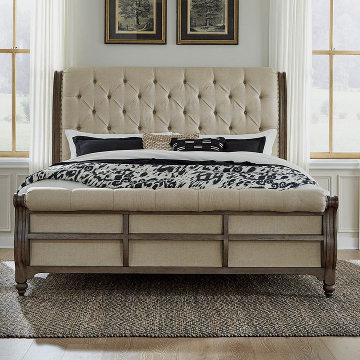 Americana Farmhouse King Sleigh Bed