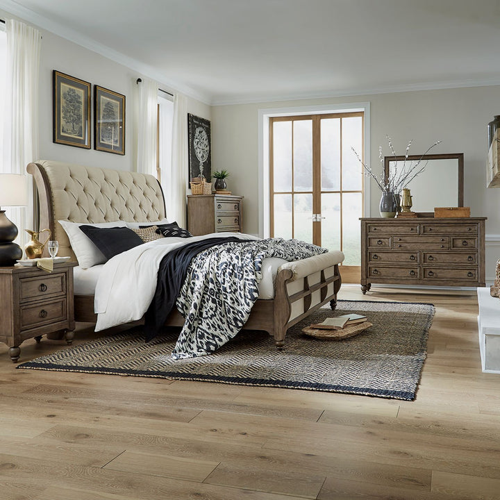 Americana Farmhouse King Sleigh Bed