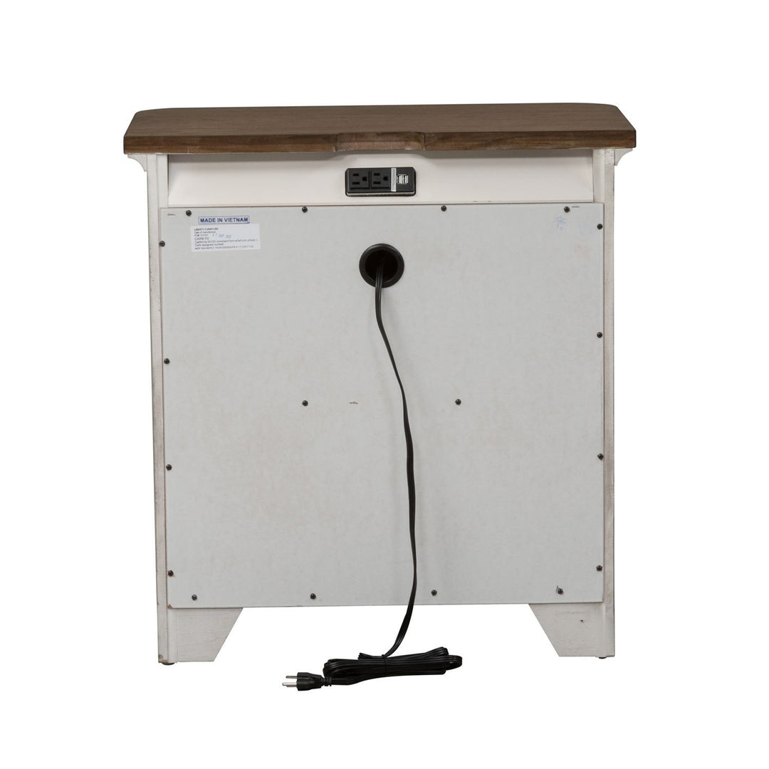 Farmhouse Reimagined 3 Drawer Night Stand w/ Charging Station