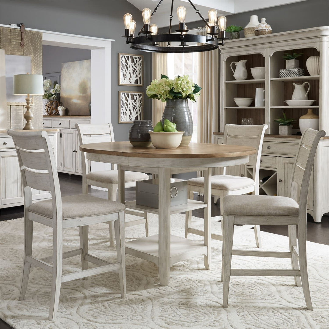 Farmhouse Reimagined 5 Piece Gathering Table Set