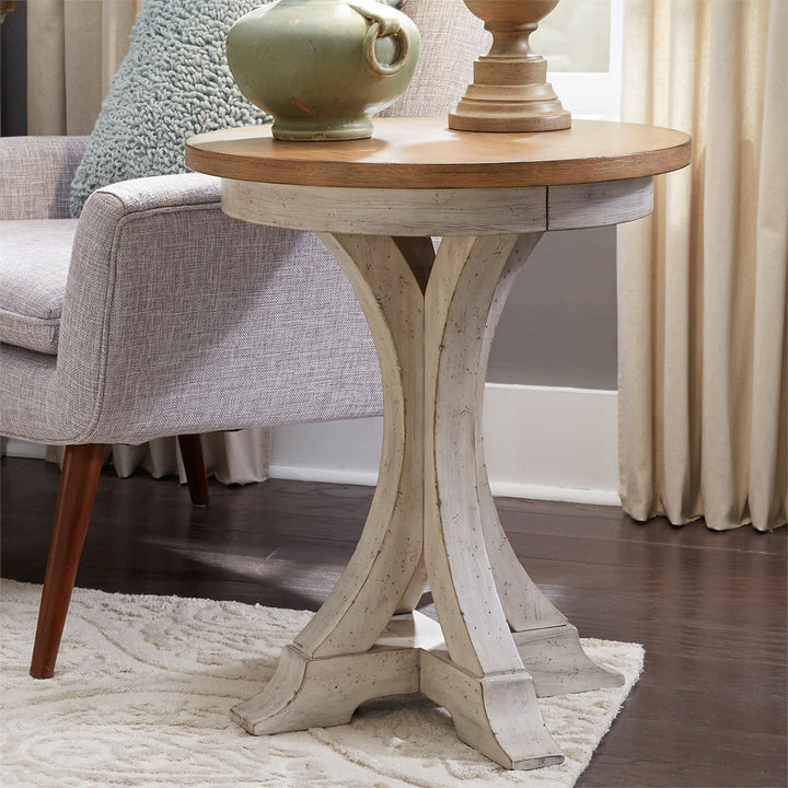 Farmhouse Reimagined Round Chair Side Table