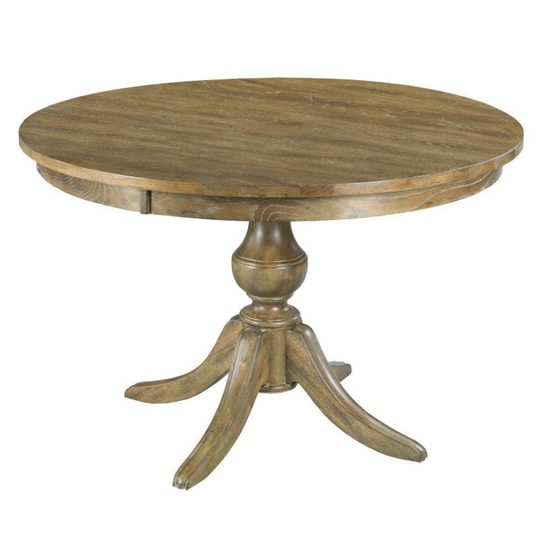 44" Round Dining Table With Wood Base