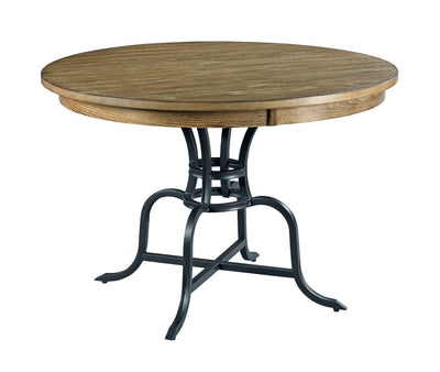 44" Round Dining Table With Metal Base