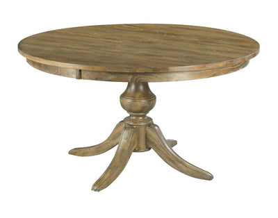 54" Round Dining Table With Wood Base