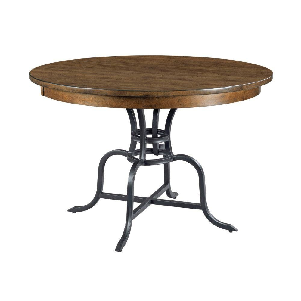 44" Round Dining Table With Metal Base