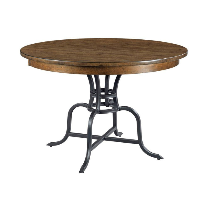 44" Round Dining Table With Metal Base