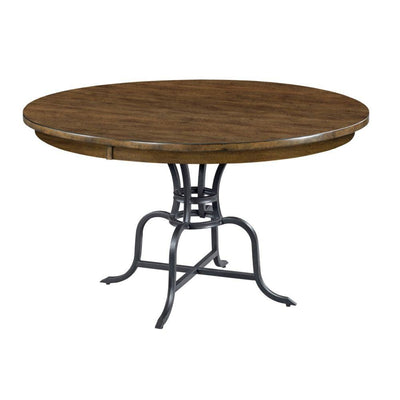 54" Round Dining Table With Metal Base