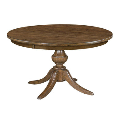 54" Round Dining Table With Wood Base
