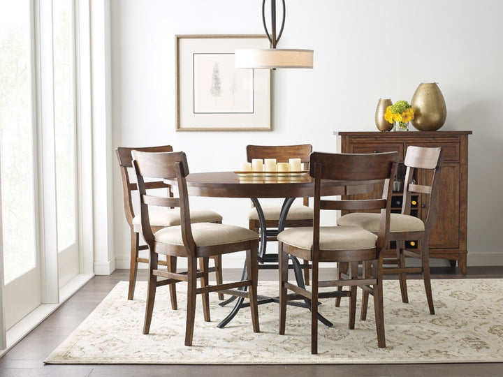 54" Round Counter Height Table With Metal Base