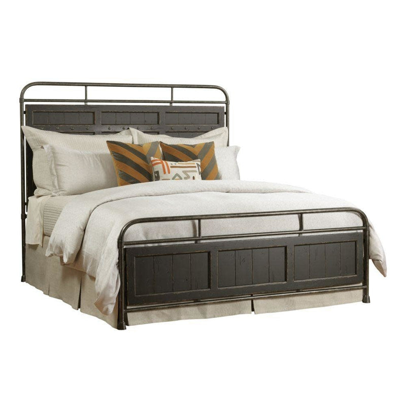 Mill House Folsom King Metal Bed - Complete - Anvil Finish