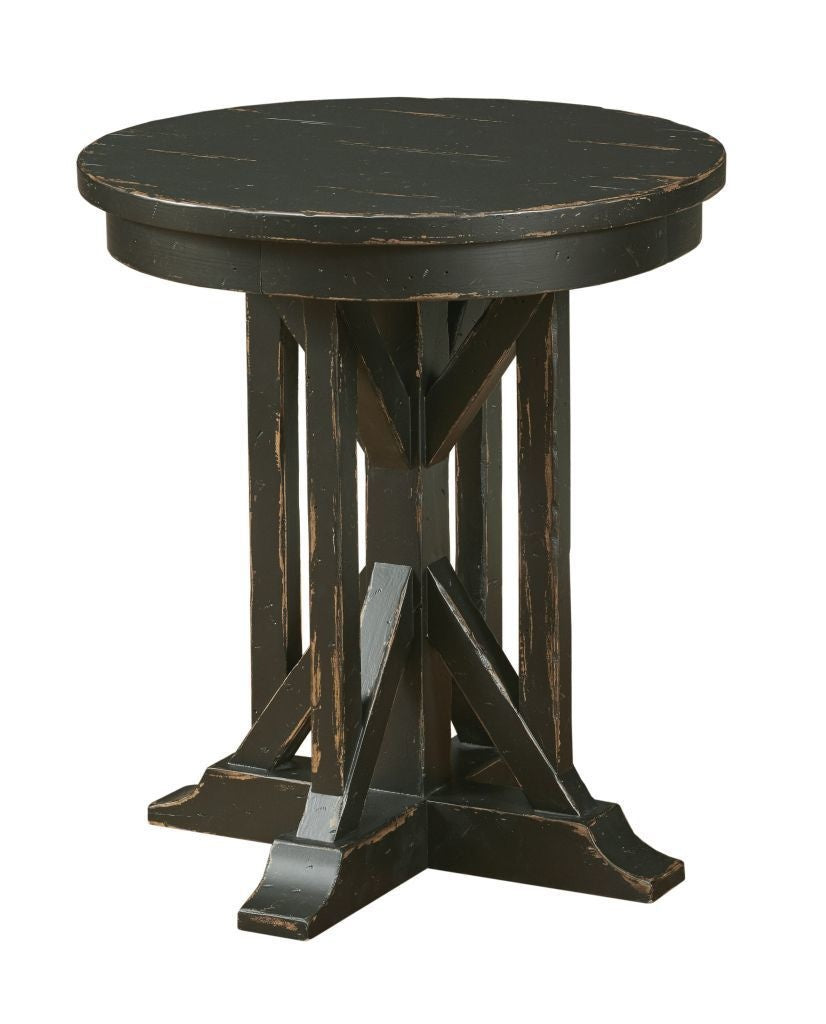 Mill House 22" James Round End Table - Anvil Finish