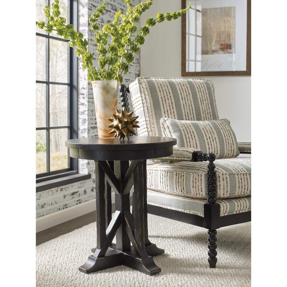 Mill House 22" James Round End Table - Anvil Finish