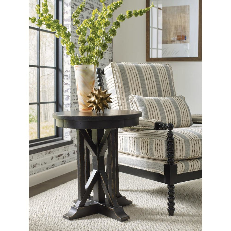 Mill House 22" James Round End Table - Anvil Finish