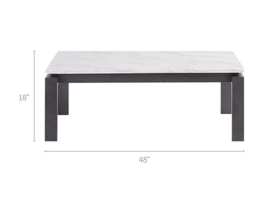 Spaces - Vance Cocktail Table White Marble Top