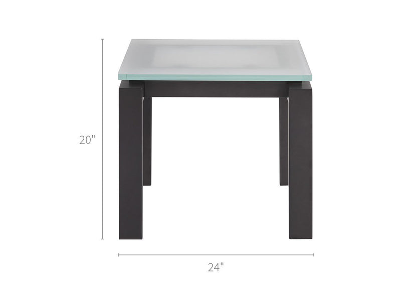 Spaces  - Vance End Table Frosted Glass Top