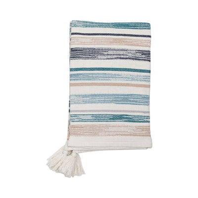 Hand Woven Multi Hayes Blue Throw
